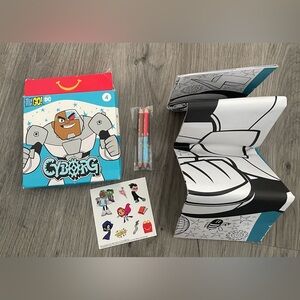 Teen Titans Cyborg McDonalds Happy Meal Toy Activity Set for kids NWT